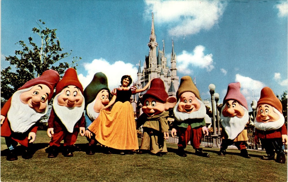 Walt Disney World, Vacation Kingdom, Snow White, Seven Dwarfs, Magic Postcard
