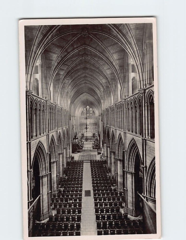 Postcard The interior from the west end Southwark Cathedral London England