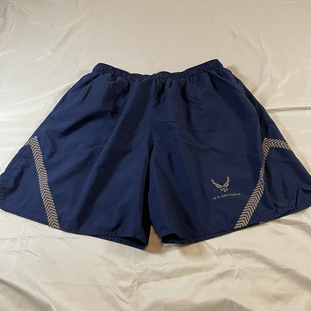 Air Force USAF IPTU Blue Shorts Reflective PT Trunks Size Large Official 7in
