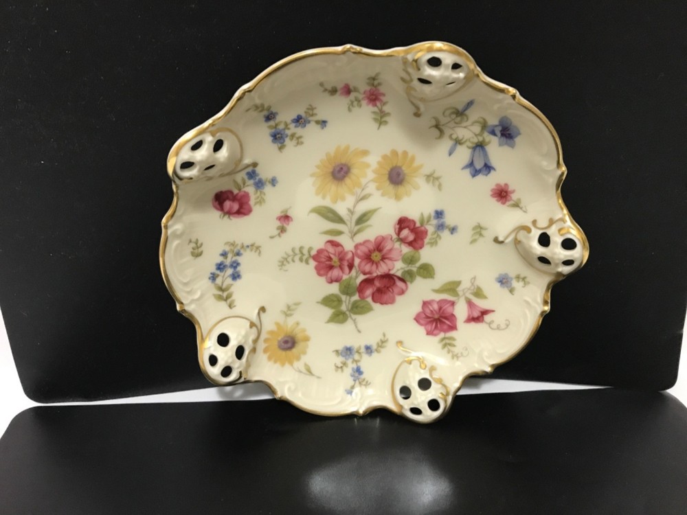 Rosenthal Kronach-Germany Moliere Pink Yellow Floral Candy Dish 6