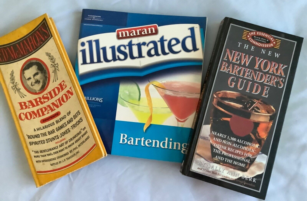 Bartending Guides Lot of 3 Barside Companion NY Bartenders Guide & Maran Illust.