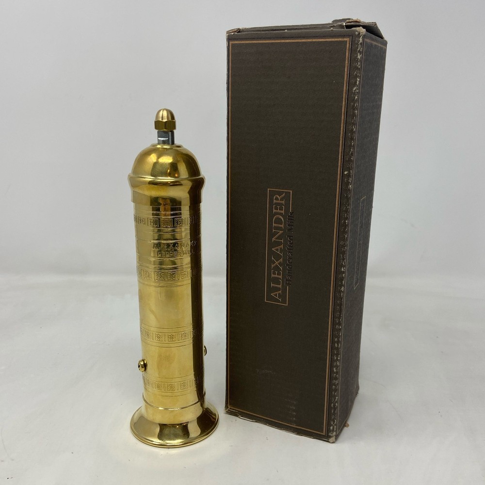 Alexander Home 8-Inch Brass Pepper Mill - Original European/Greek Design Brass