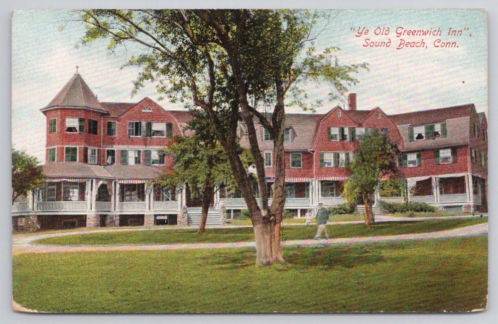Ye Old Greenwich Inn Sound Beach CT Postcard Hugh C Leighton Co. Germany