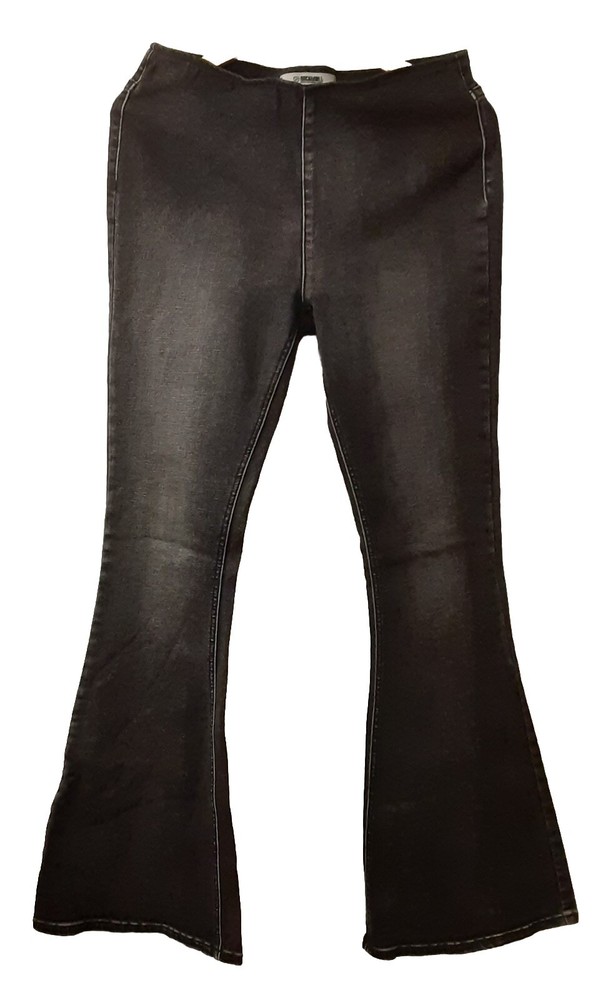 Rock & Roll Bargain Bell Pull On Flare Jeans Women's Size 31 X 34 Black Denim
