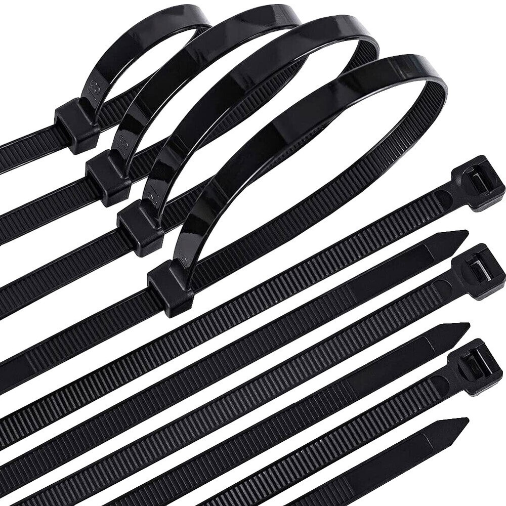 100 BLACK CABLE ZIP TIES Heavy Duty UV Resistant UL 4 6 8 10 12 15 18 24