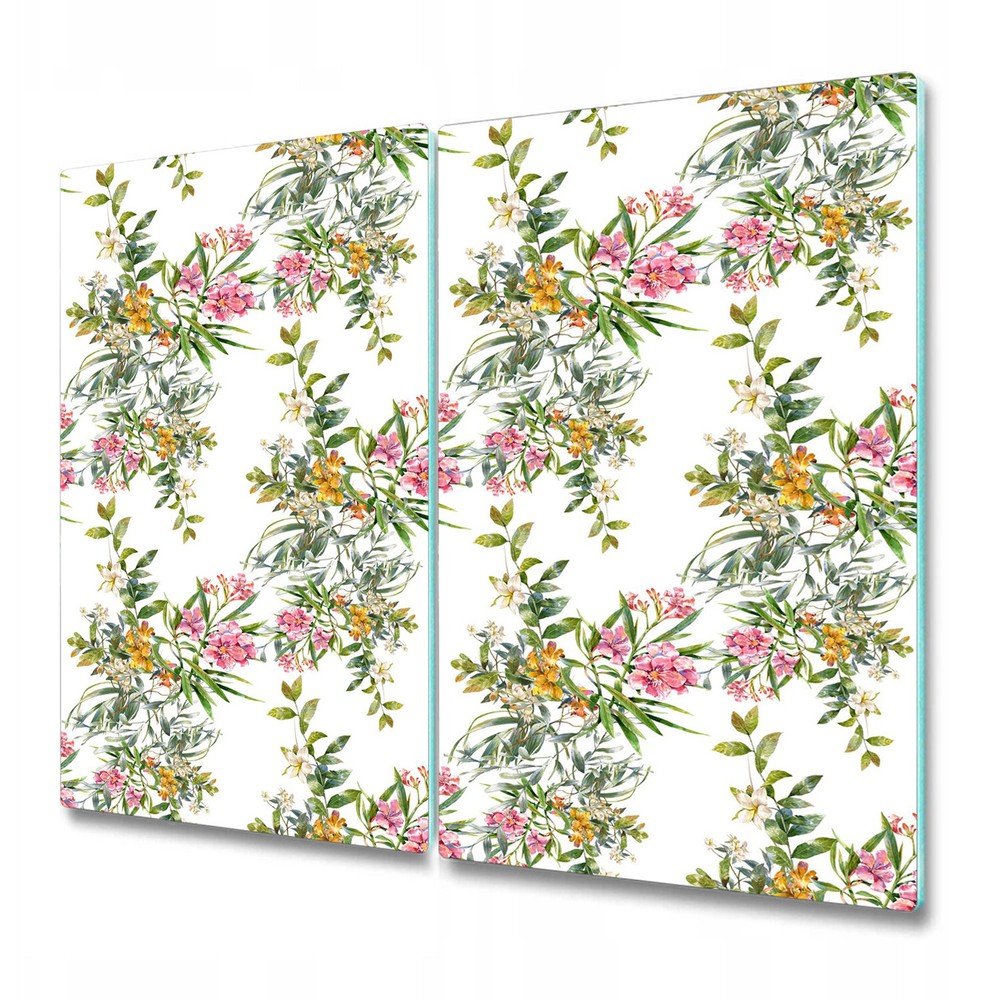 Glass Chopping Cutting Board Flowering delicate trees abstract painting 2x30x52