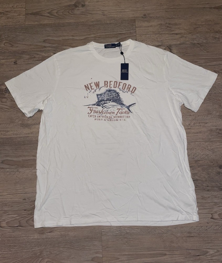 Polo Ralph Lauren Mens NEW BEDFORD Tee White T Shirt Ltd Edition Big & Tall 3XLT