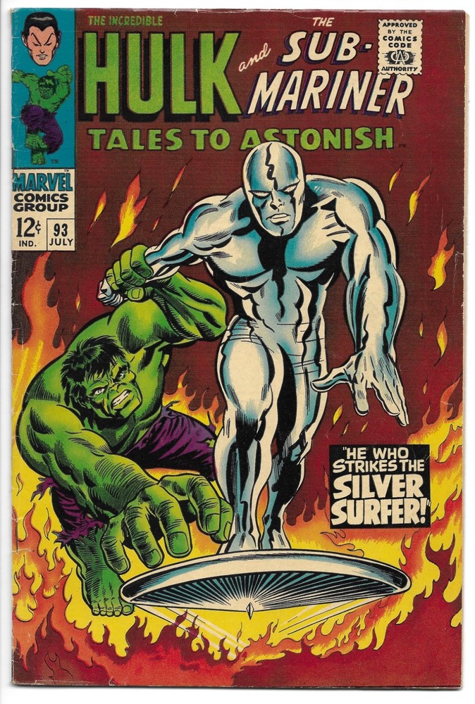 Tales To Astonish #93 Fn 6.0 Silver Age Marvel! Hulk Vs. Silver Surfer! Subby!