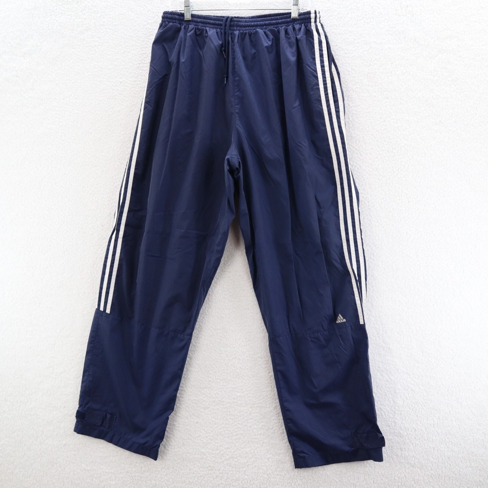 VTG Adidas Track Pants Men's XXL Blue Windbreaker Nylon Baggy 90s Y2K Athleisure
