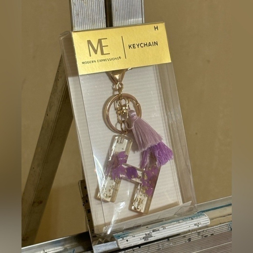 Modern Expressions Purple Tassel Keychain Letter 