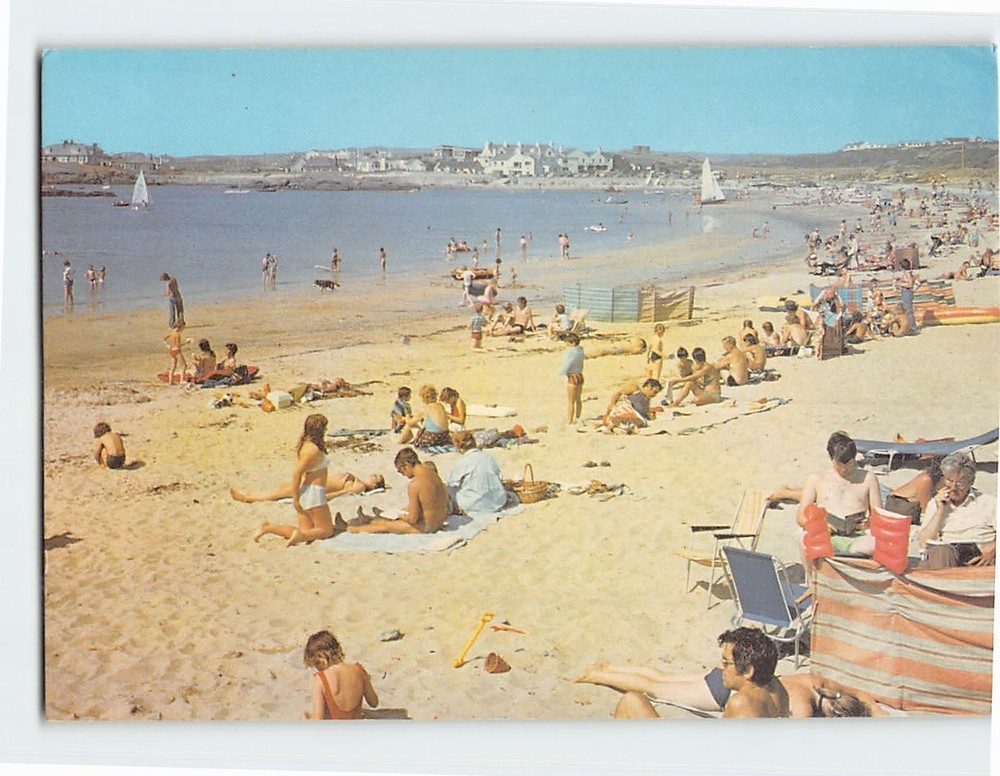 Postcard Beach Scene Trearddur Bay Anglesey Gwynedd Wales