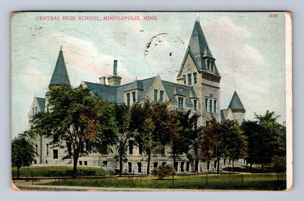 Minneapolis MN-Minnesota Central High School Vintage c1910 Postcard