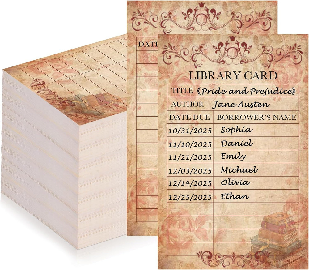 200 Vintage Library Check Out Cards - Perfect for Book Lovers & Classrooms