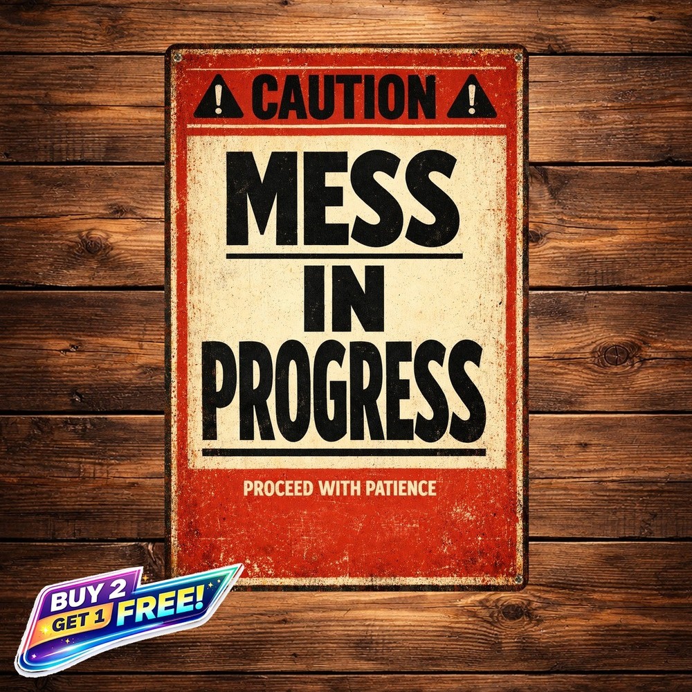 Identify Problem Beware Tin Sign Humorous Retro Metal Wall Art 8x12