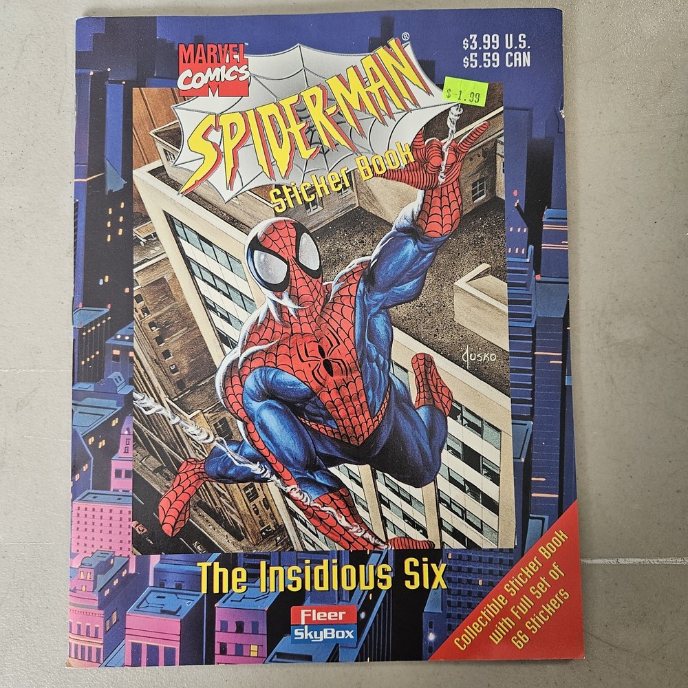 1996 Spiderman Panini Sticker Book Unused! Insidious Six Comic complete