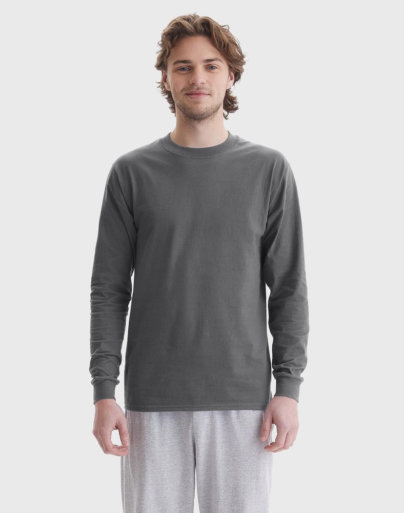Hanes Beefy Men's Long Sleeve T-Shirt, CottonOfficial Hanes Brands Store -- First Quality Authentic