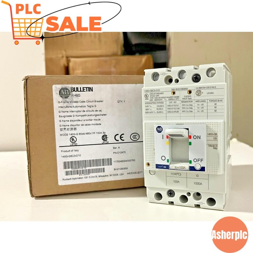 ALLEN BRADLEY 140G-G6C3-D10 CIRCUIT BREAKER 100 AMP 3 POLE US Free Tax
