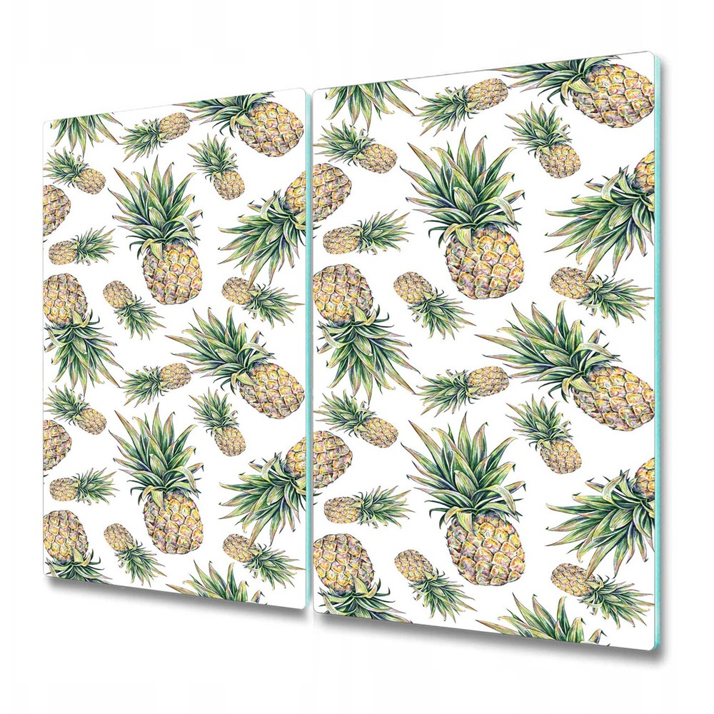 Glass Kitchen Chopping Board Falling Pineapples abstract painting 2x30x52