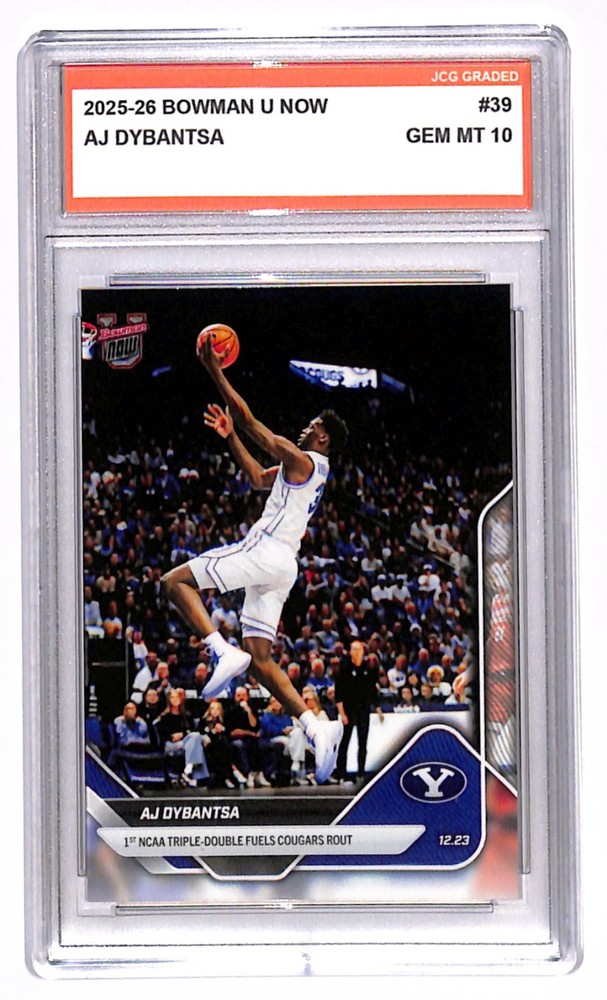 AJ Dybantsa 2025-26 Bowman U Now #39 BYU Graded Gem Mint 10