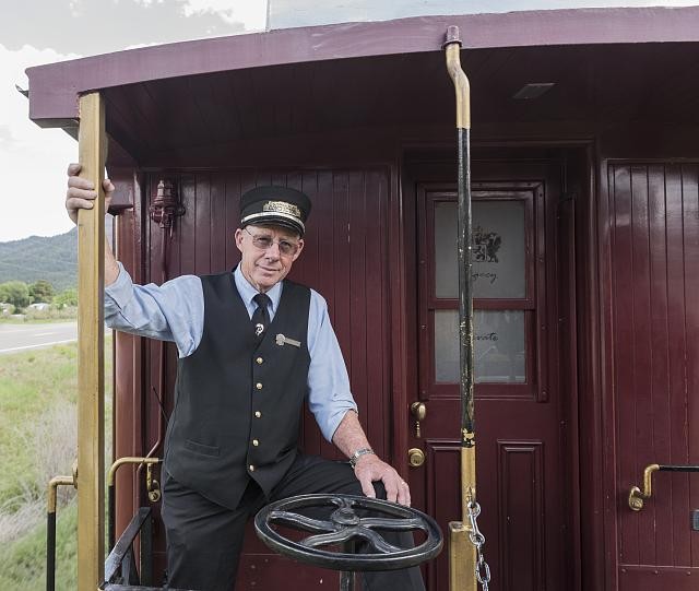Photo:Durango Colorado 2015 Conductor D&SNG Narrow Gauge Railroad Train