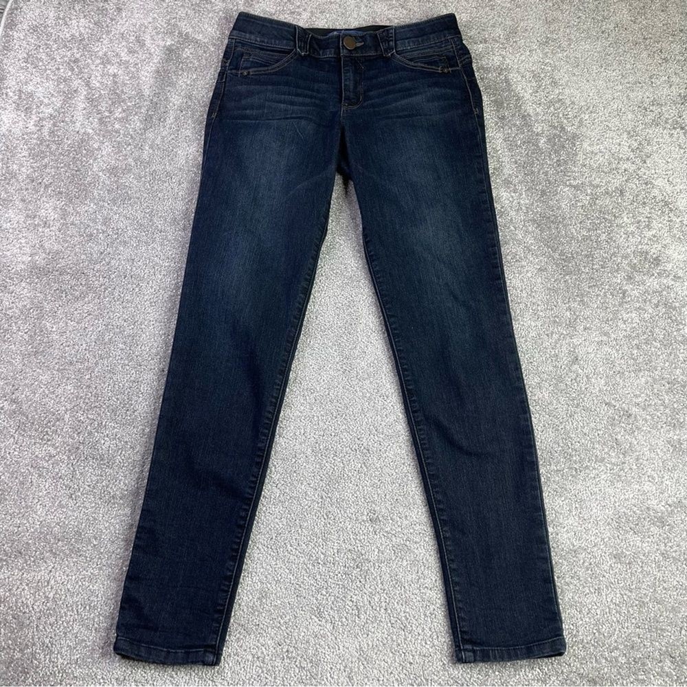 Democracy Jeans Women's 8 Blue Skinny Dark Wash Mid-Rise Stretch Ab Solution