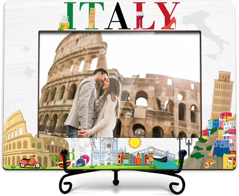 Italy Picture Frame, Family Vacation in Italy, Wedding Gift, Honeymoon Gift, 4X6