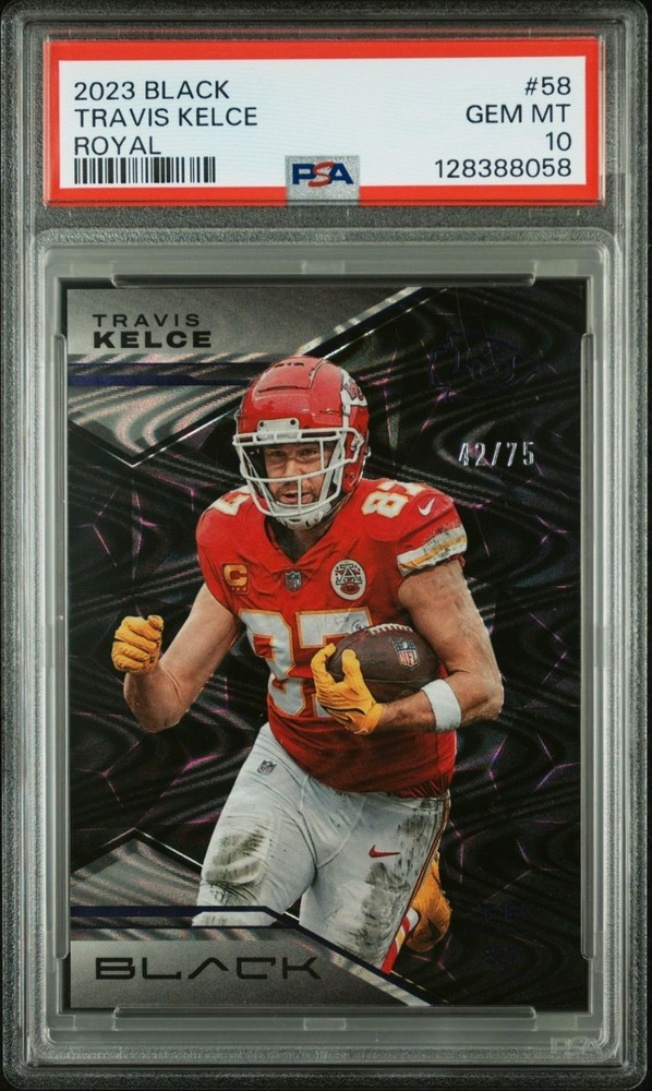2023 Panini Black Royal-No. 115 Travis Kelce Chiefs  GEM MINT PSA 10 -PSA POP. 2