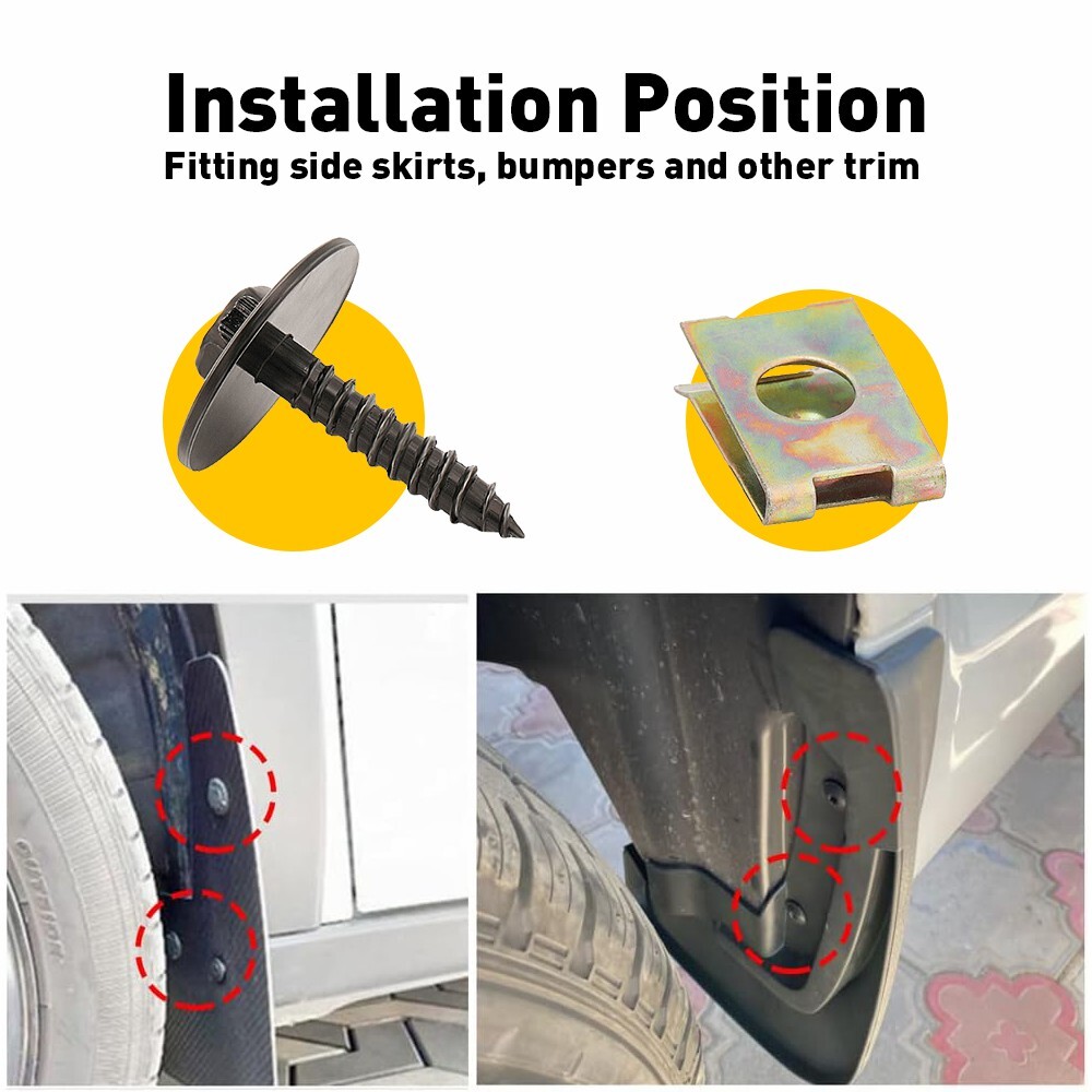 Metal Car Screw Body Fender Bumper Retainer U Nut Clips Fastener Gasket for BMW