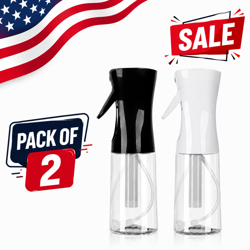 2 Pack 200ml Continuous Mist Spray Bottles Hair Salon Barber Water Sprayer Plant