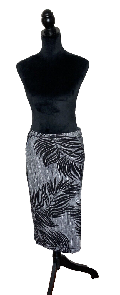 Willow & Clay Skirt Womens Medium Black Lined Elastic Waist Pencil Maxi Career