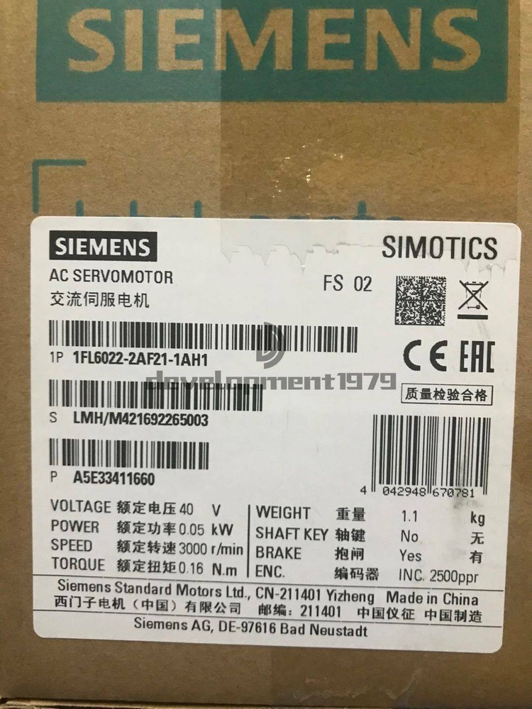 1PC NEW SIEMENS Servo Motor 1FL6022-2AF21-1AH1