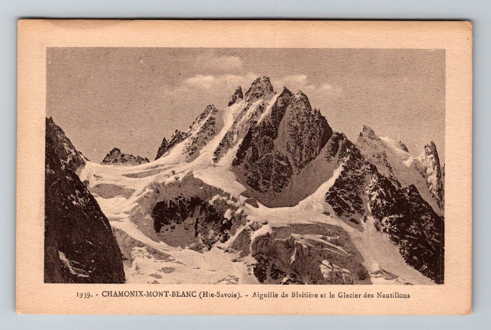 Italy- Chamonix Mount Blanc Scenic Alps Souvenir PC Old Postal Vintage Postcard