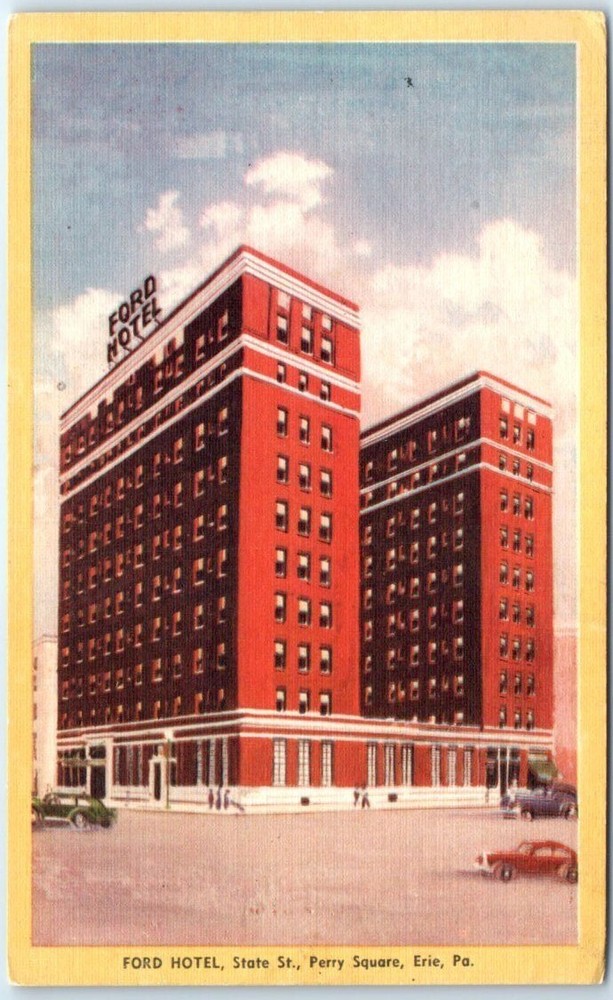 Postcard - Fort Hotel, Perry Square - Erie, Pennsylvania