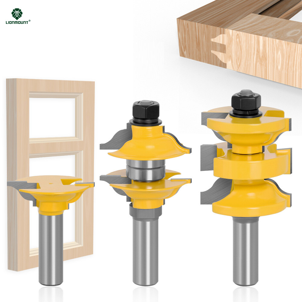 Ogee 3 Bit Entry Door Rail & Stile Joint Router Bits Set Cutter 12mm 1/2 Shank