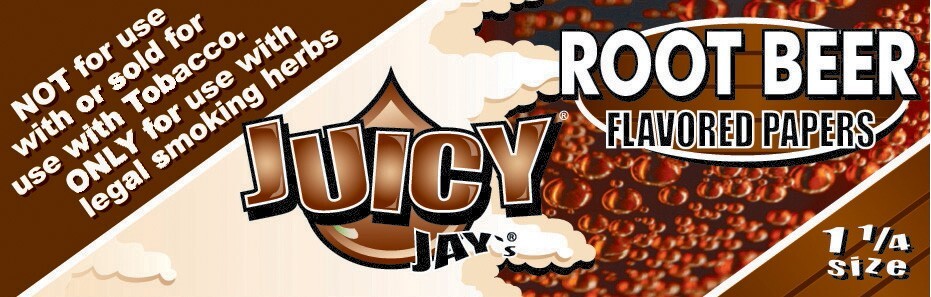 Juicy Jay's 1 1/4 Rolling Papers Root Beer Flavored  USA SHPD Best Price!
