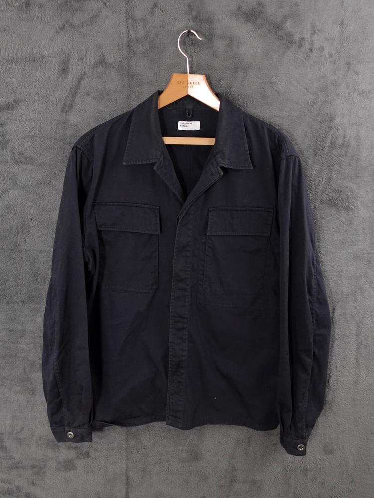 Universal Works Jacket Men XL Navy Blue Overshirt Shacket Chore Oi Polloi Worker