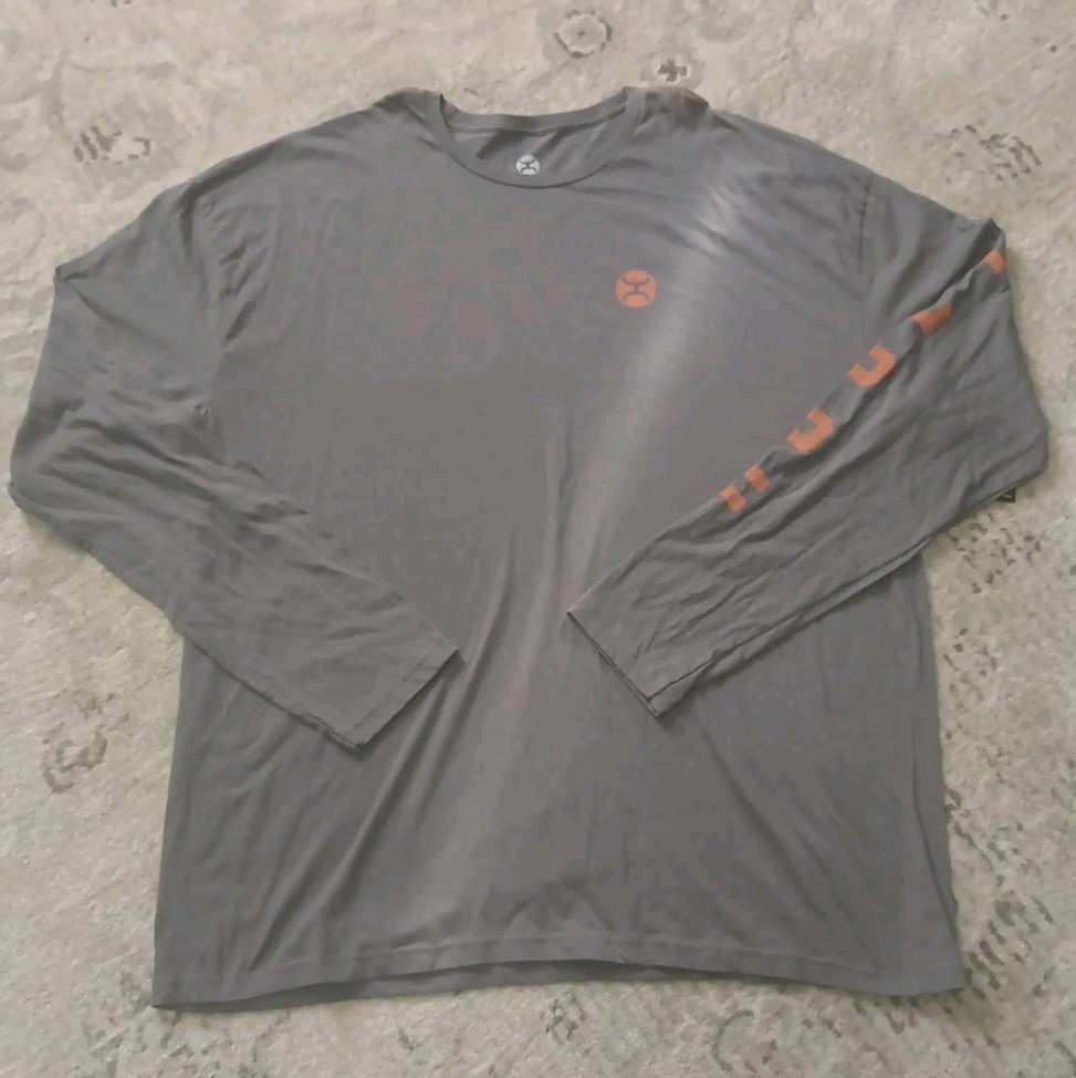 Hooey Men's 3XL Southwest Long Sleeve T-Shirt Charcoal Slight Discoloring