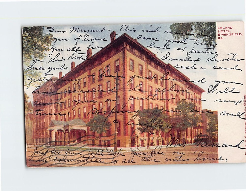 Postcard Leland Hotel Springfield Illinois USA