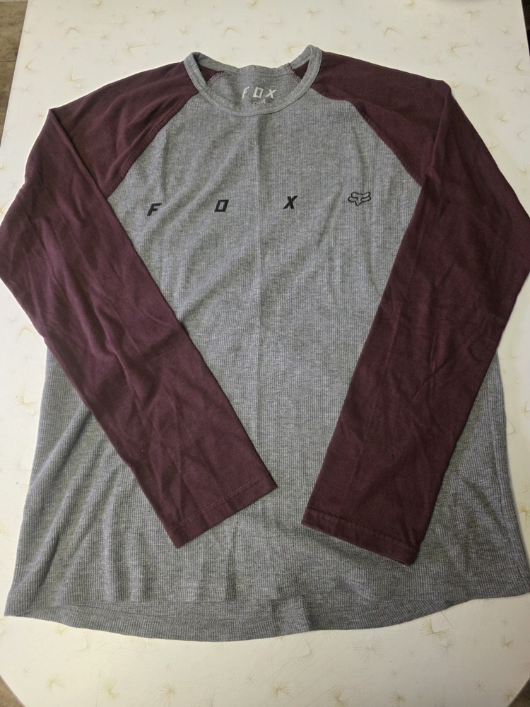 Fox Racing Thermal Longsleeve  Men’s Large Black Gray Logo Waffle Knit