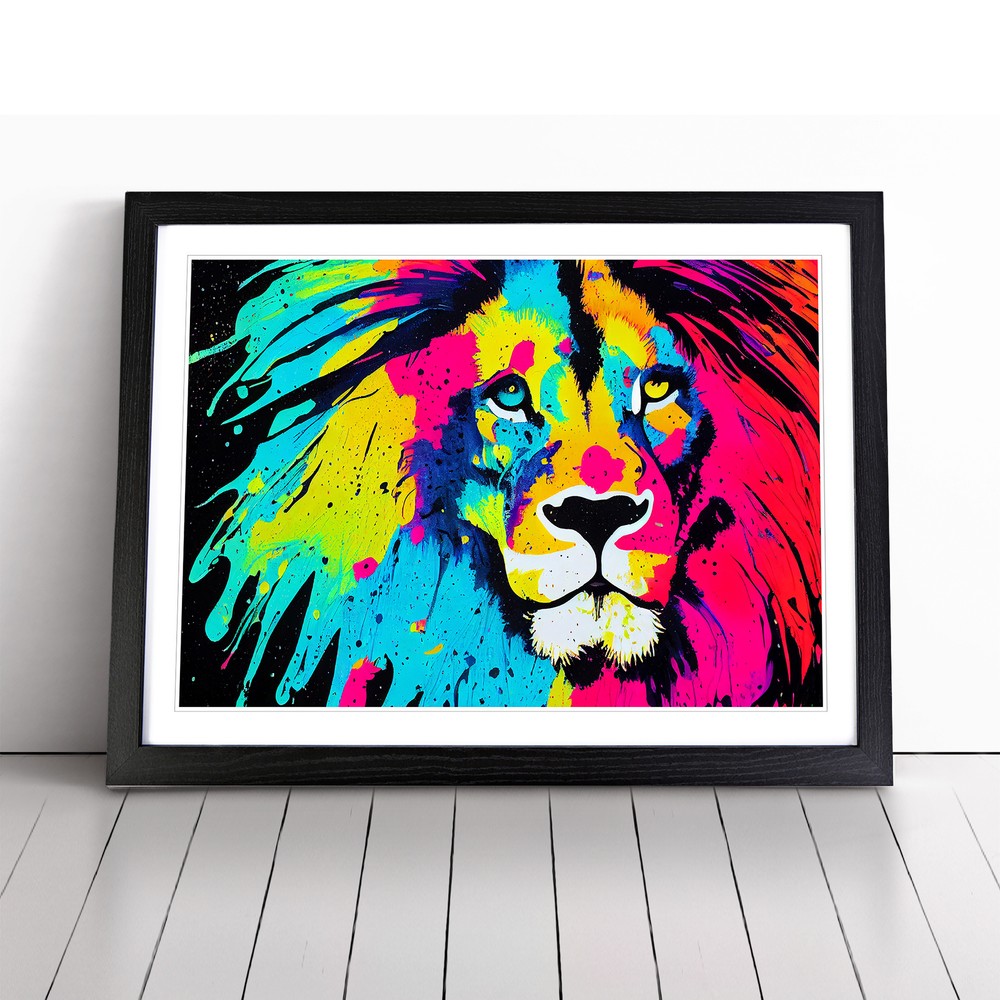 Lion Splash Vol.6 Abstract Wall Art Print Framed Canvas Picture Poster Decor