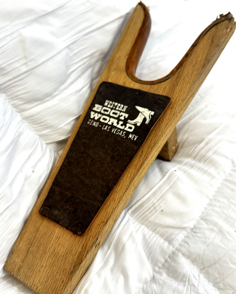 Vintage Wooden Cowboy Boot Jack from Western Boot World Reno Las Vegas Nevada