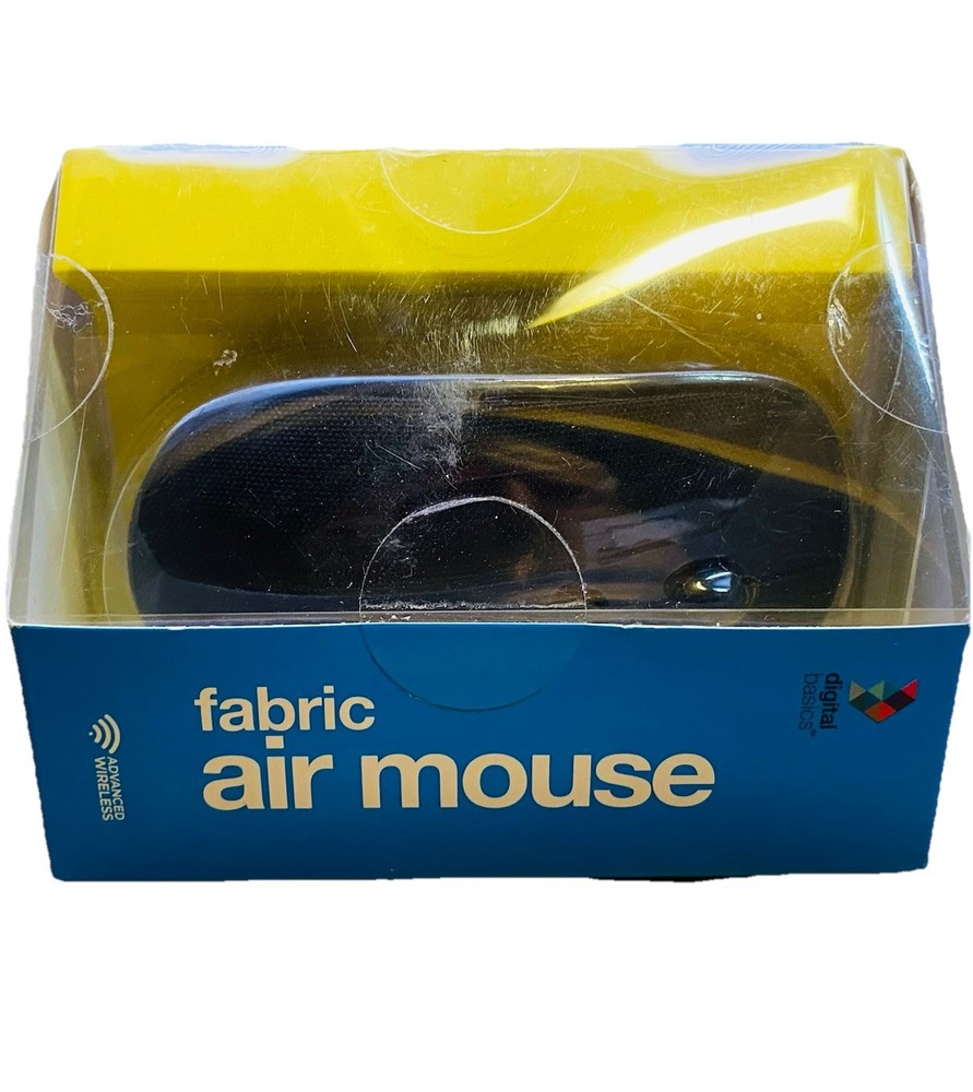 Wireless Optical Digital Basics Fabric Air Mouse in Cool Gray – Brand New