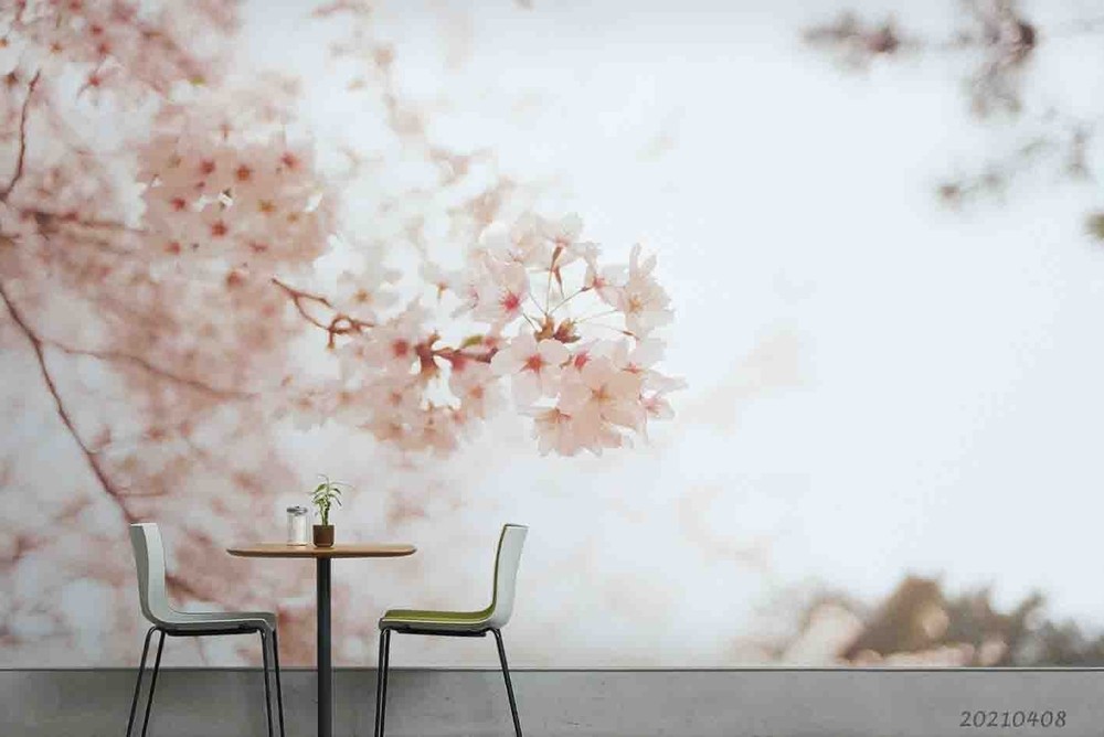 3D Cherry Blossom Plant Close-up Wall Murals Wallpaper Murals Wall Sticker 2