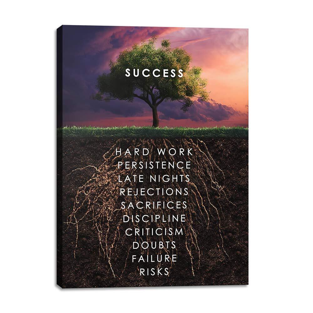 Success Tree Motivational Wall Canvas Print Office House Decor Modern Art Roo...