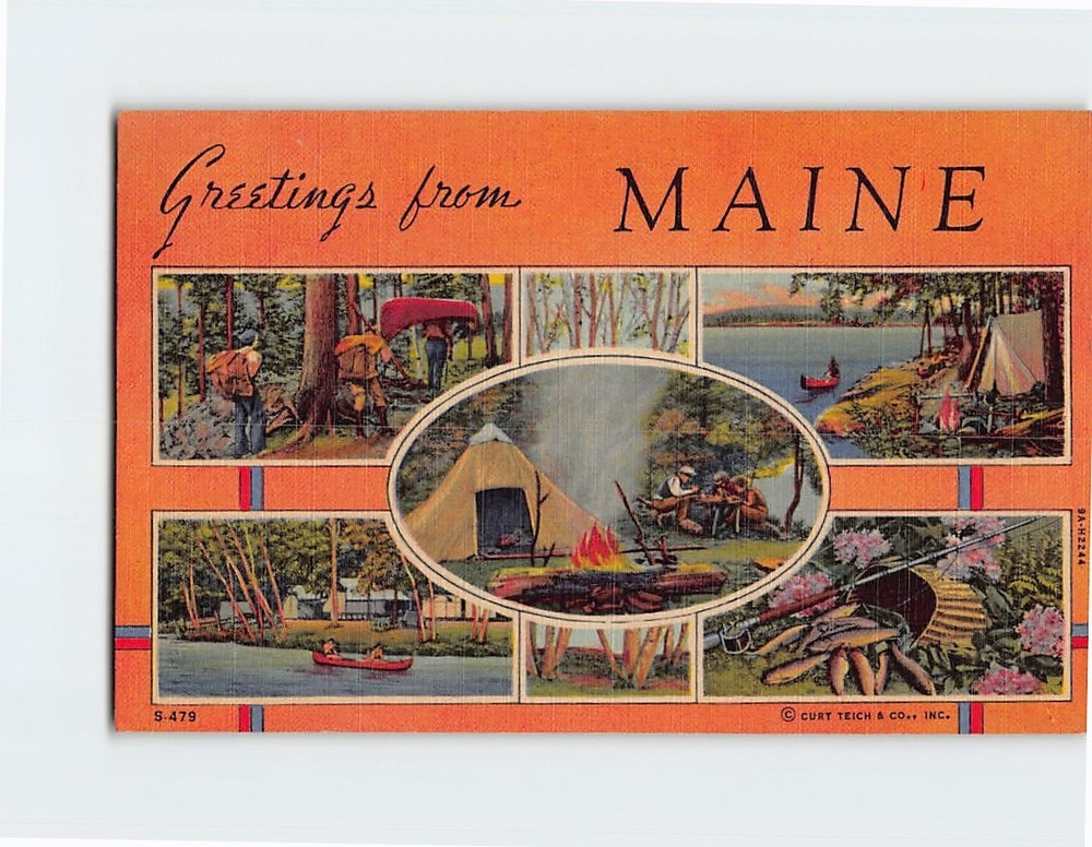 Postcard Greetings from Maine USA