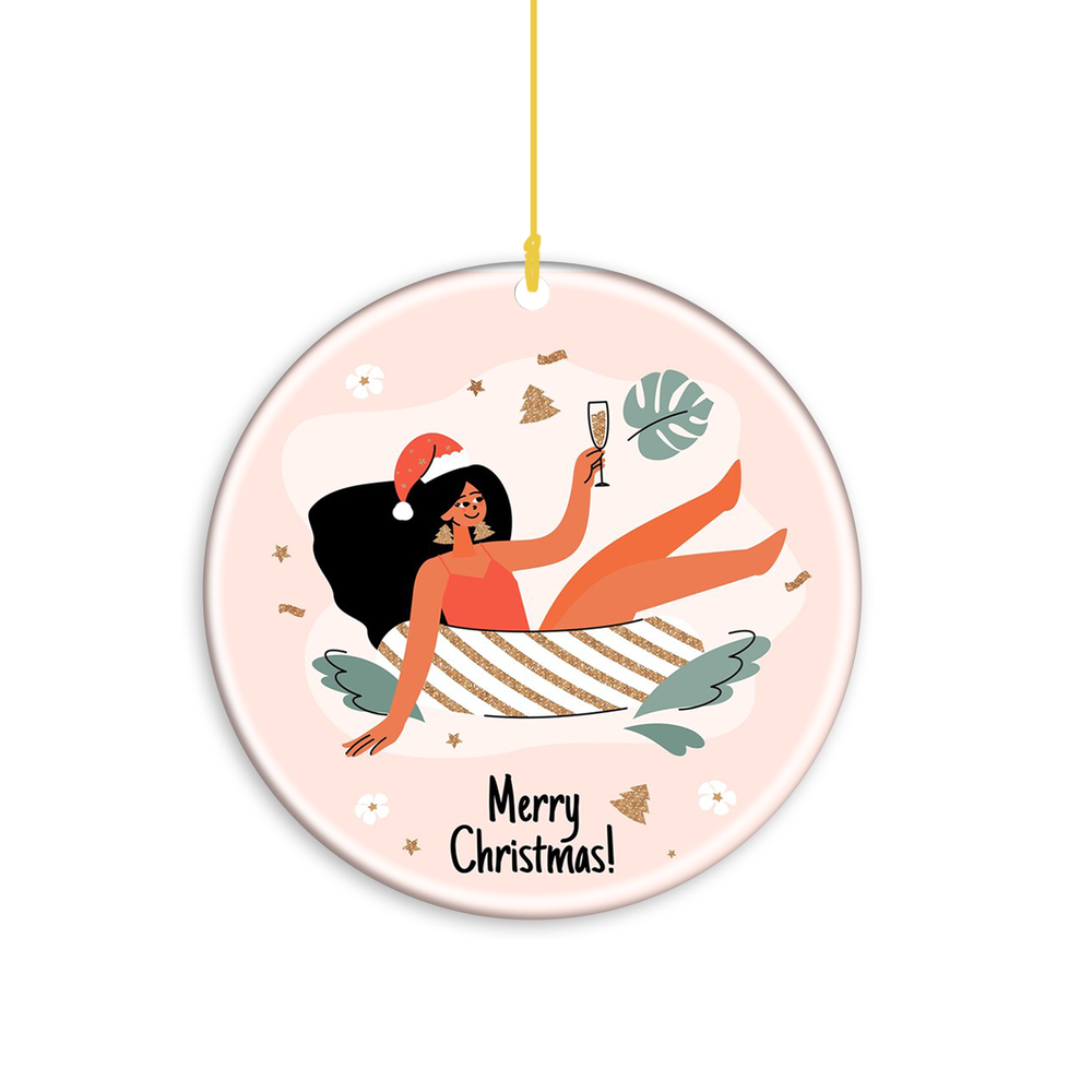 Custom text name personalized image Sophisticated Ceramic Deco Christmas accent-image