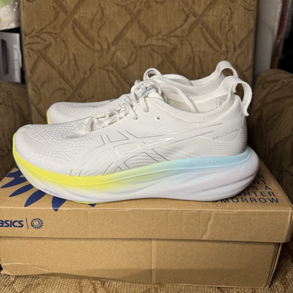 ASICS GEL Nimbus 25 Women’s Low White Soothing Sea Size 10.5 Running Shoes