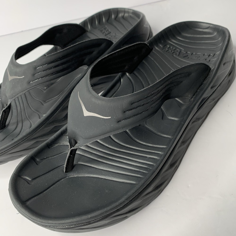 Hoka One One Ora Recovery Womens Size 11 Black Flip Flop Sandals New