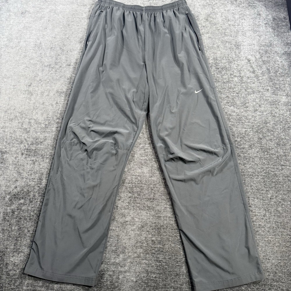 Nike Running Dri-FIT Track Pants Men’s Large Gray Zip Ankle Pockets 576557-060