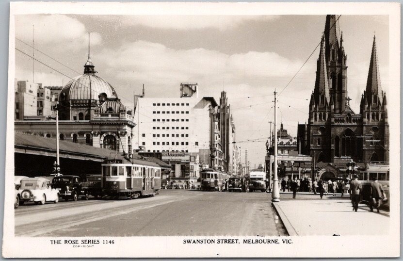 MELBOURNE, AUSTRALIA Real Photo RPPC Postcard 